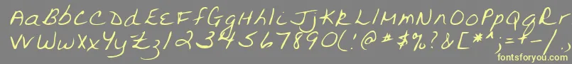 フォントLehn094 – 黄色のフォント、灰色の背景