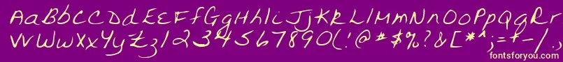 フォントLehn094 – 紫の背景に黄色のフォント