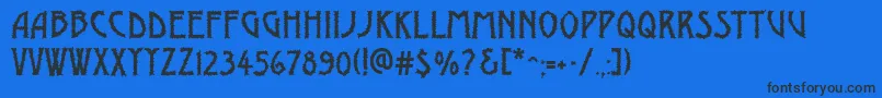 AModernobrk Font – Black Fonts on Blue Background