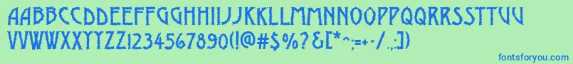 AModernobrk-Schriftart – Blaue Schriften auf grünem Hintergrund