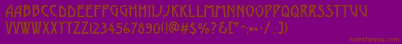 AModernobrk-fontti – ruskeat fontit violetilla taustalla