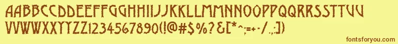 AModernobrk Font – Brown Fonts on Yellow Background