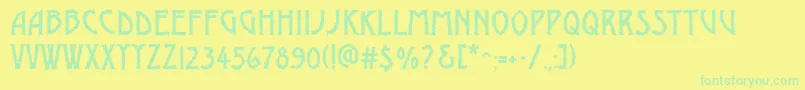 AModernobrk Font – Green Fonts on Yellow Background