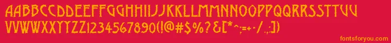 AModernobrk Font – Orange Fonts on Red Background