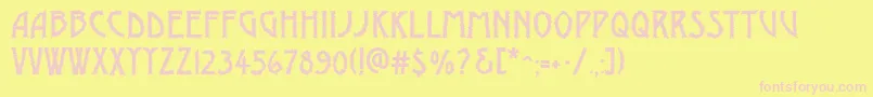 AModernobrk Font – Pink Fonts on Yellow Background