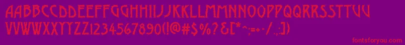 AModernobrk Font – Red Fonts on Purple Background