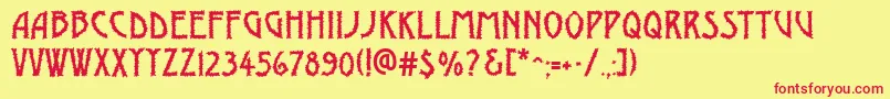 AModernobrk Font – Red Fonts on Yellow Background