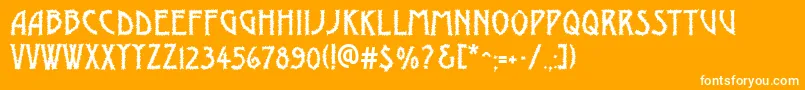 AModernobrk-fontti – valkoiset fontit oranssilla taustalla