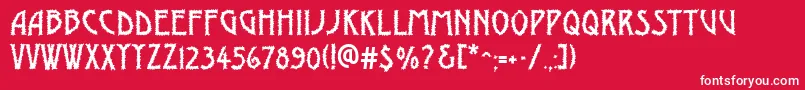 Czcionka AModernobrk – białe czcionki na czerwonym tle