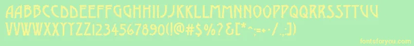 AModernobrk Font – Yellow Fonts on Green Background