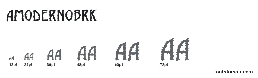 Размеры шрифта AModernobrk