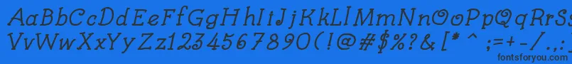 KidsBookBoldItalic Font – Black Fonts on Blue Background