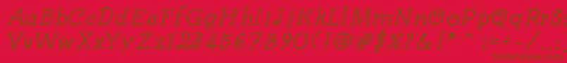 KidsBookBoldItalic Font – Brown Fonts on Red Background