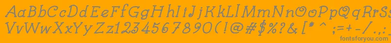 KidsBookBoldItalic Font – Gray Fonts on Orange Background