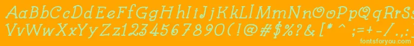 KidsBookBoldItalic Font – Green Fonts on Orange Background