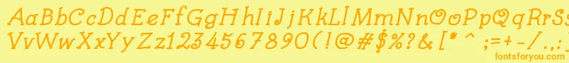 KidsBookBoldItalic Font – Orange Fonts on Yellow Background