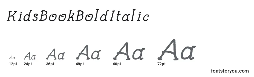 KidsBookBoldItalic Font Sizes