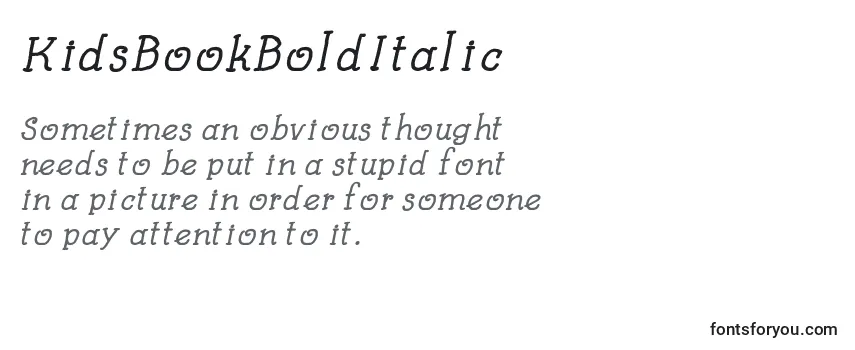 Review of the KidsBookBoldItalic Font