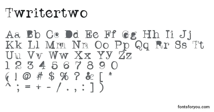 Шрифт Twritertwo – алфавит, цифры, специальные символы