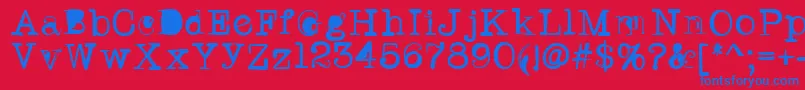 Twritertwo Font – Blue Fonts on Red Background