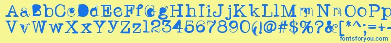 Twritertwo Font – Blue Fonts on Yellow Background