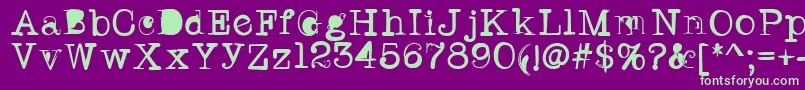 Twritertwo Font – Green Fonts on Purple Background
