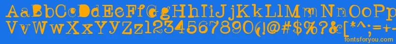 Twritertwo Font – Orange Fonts on Blue Background