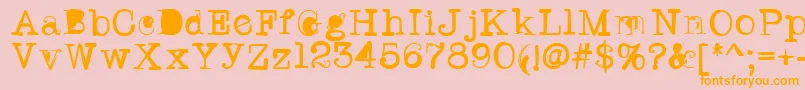 Twritertwo-Schriftart – Orangefarbene Schriften auf rosa Hintergrund