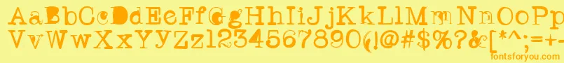 Twritertwo Font – Orange Fonts on Yellow Background