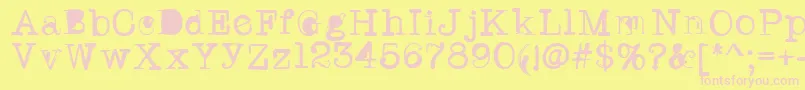 Twritertwo Font – Pink Fonts on Yellow Background