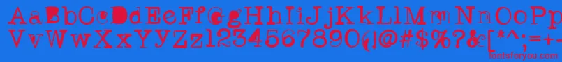 Twritertwo Font – Red Fonts on Blue Background