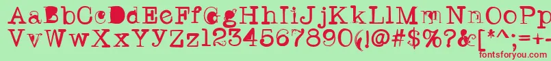 Twritertwo Font – Red Fonts on Green Background