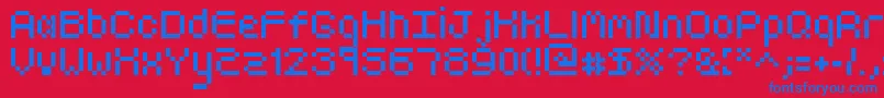 GoldyroundNormal Font – Blue Fonts on Red Background