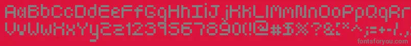 フォントGoldyroundNormal – 赤い背景に灰色の文字