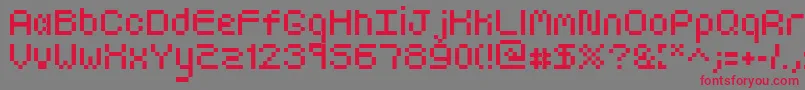フォントGoldyroundNormal – 赤い文字の灰色の背景