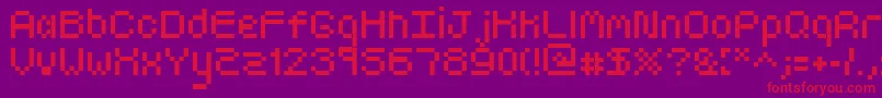 フォントGoldyroundNormal – 紫の背景に赤い文字