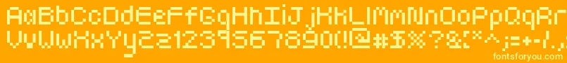 GoldyroundNormal Font – Yellow Fonts on Orange Background