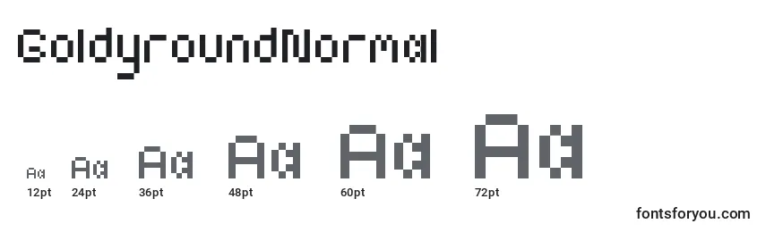 GoldyroundNormal Font Sizes