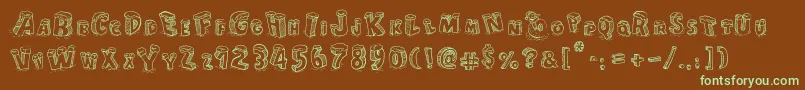 CartoonBlocksChristmas Font – Green Fonts on Brown Background