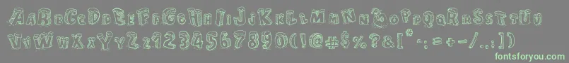 CartoonBlocksChristmas Font – Green Fonts on Gray Background