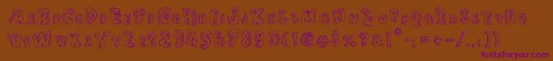 CartoonBlocksChristmas Font – Purple Fonts on Brown Background