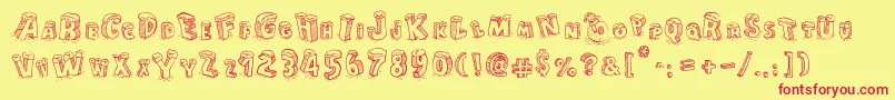 CartoonBlocksChristmas Font – Red Fonts on Yellow Background