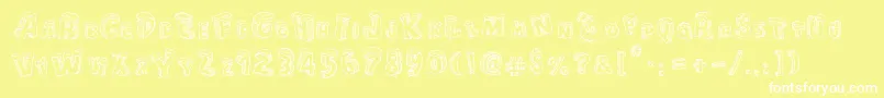 CartoonBlocksChristmas Font – White Fonts on Yellow Background