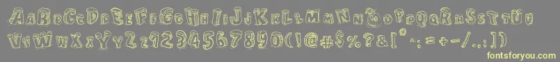 CartoonBlocksChristmas Font – Yellow Fonts on Gray Background