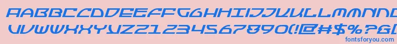 Czcionka Jumptroopsboldital – niebieskie czcionki na różowym tle