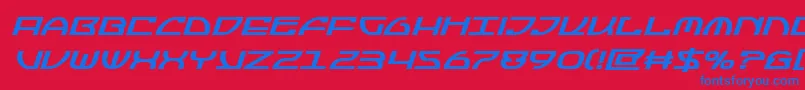 Jumptroopsboldital Font – Blue Fonts on Red Background