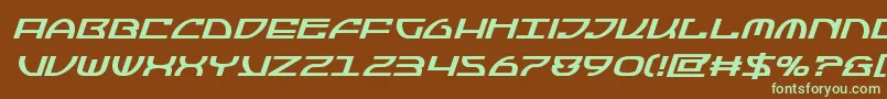 Jumptroopsboldital Font – Green Fonts on Brown Background