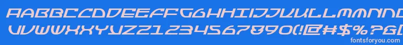 Шрифт Jumptroopsboldital – розовые шрифты на синем фоне