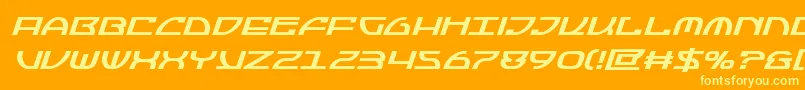 Jumptroopsboldital Font – Yellow Fonts on Orange Background