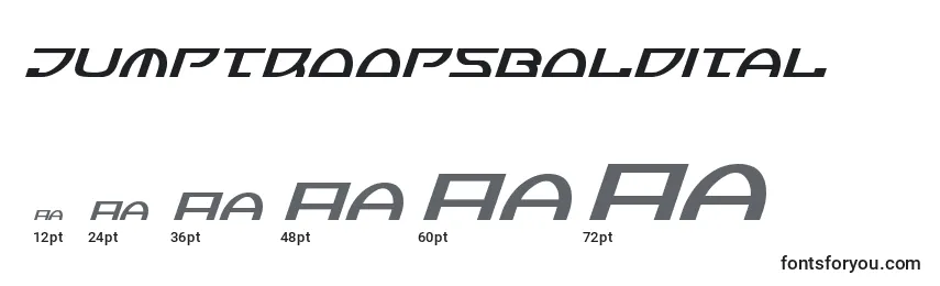 Jumptroopsboldital Font Sizes